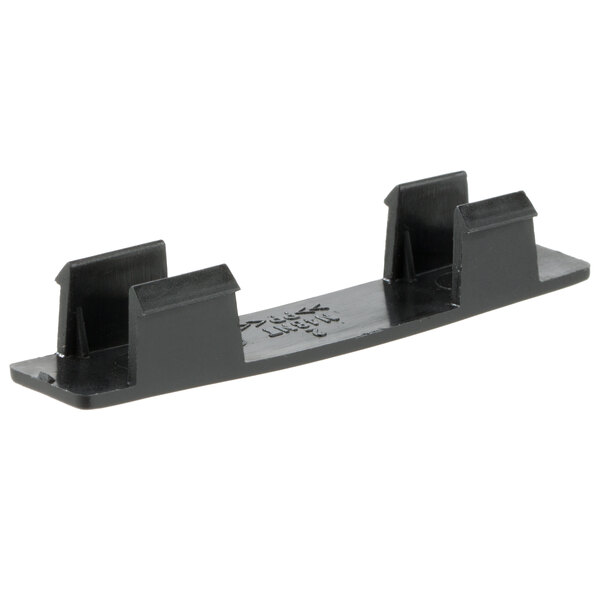 A black Tablecraft polypropylene dispenser tag with orange text reading "Vinaigrette" on it.