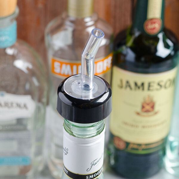 Clear Whiskey Liquor Pourer with Collar 12/Pack
