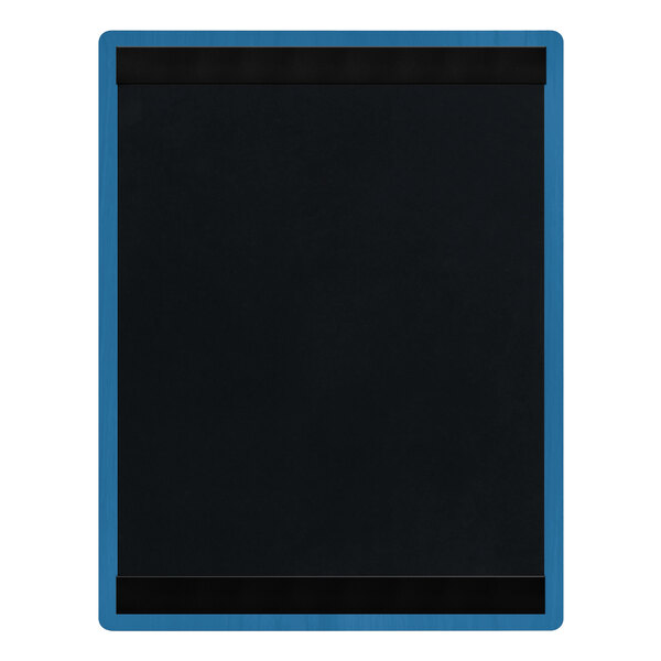 Menu Solutions WDSTR-C True Blue 8 1/2" x 11" Customizable Wood Menu Board with Top and Bottom Strips