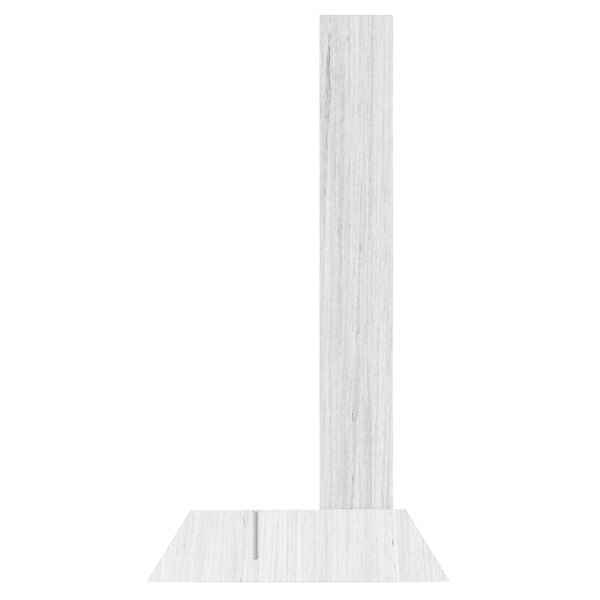 A white rectangular Menu Solutions menu holder with a white background.