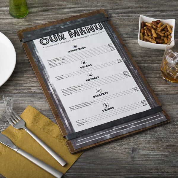 Wooden Menu Boards with Bands 