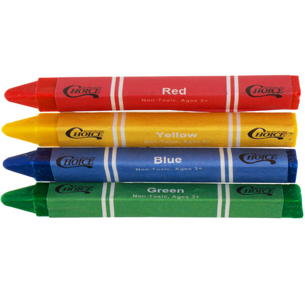 Choice 4 Pack Triangular Kids' Restaurant Crayons in Cello Wrap - 500/Case