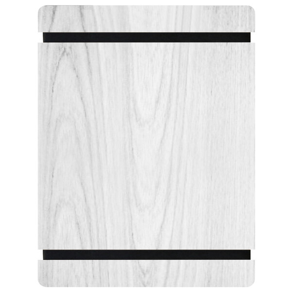 A white wood board with black rubber band straps.