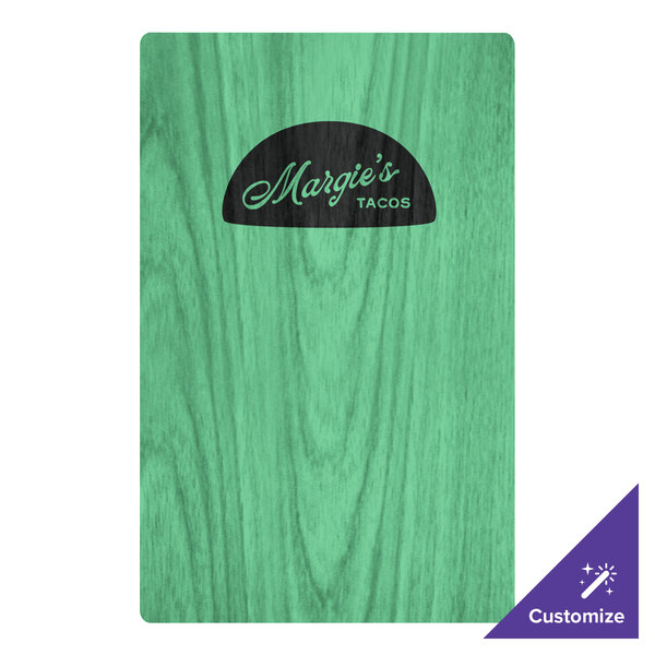 A green wood menu board for Margarita's with a black logo.