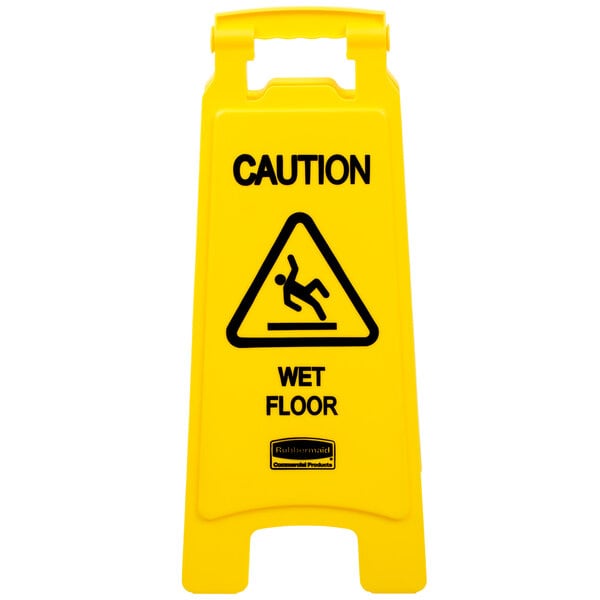 Rubbermaid Fg611277yel 25 Yellow Double Sided Wet Floor Sign
