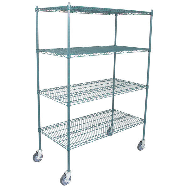 Home Hotel Green Epoxy Wire Shelf 24 Inch Use at Your own Garage Zoo Also perfect for Commercial Set of 2pc Kitchen Animal shelter. x 48 Inch 