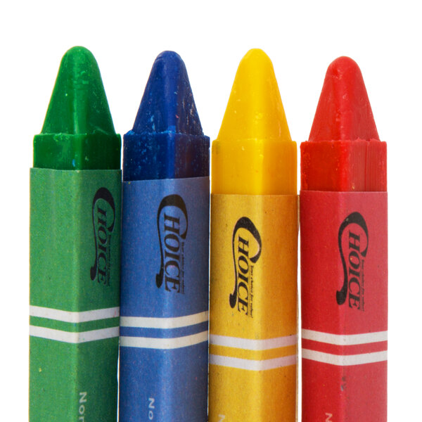 Choice 4 Pack Triangular Kids' Restaurant Crayons In Cello Wrap - 100 Pack