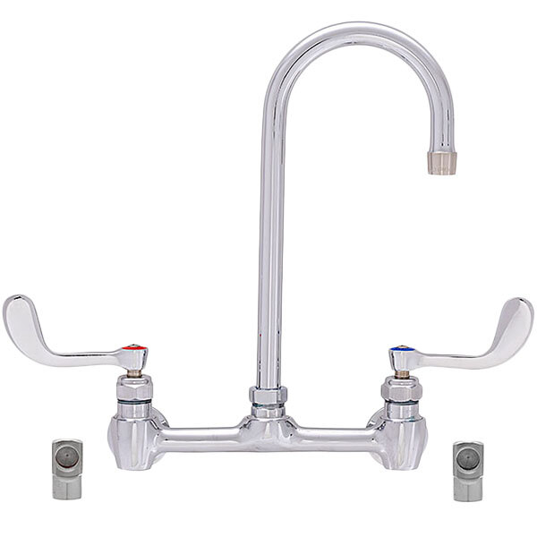 Fisher 61255 Backsplash Mounted Stainless Steel Faucet with 8" Centers