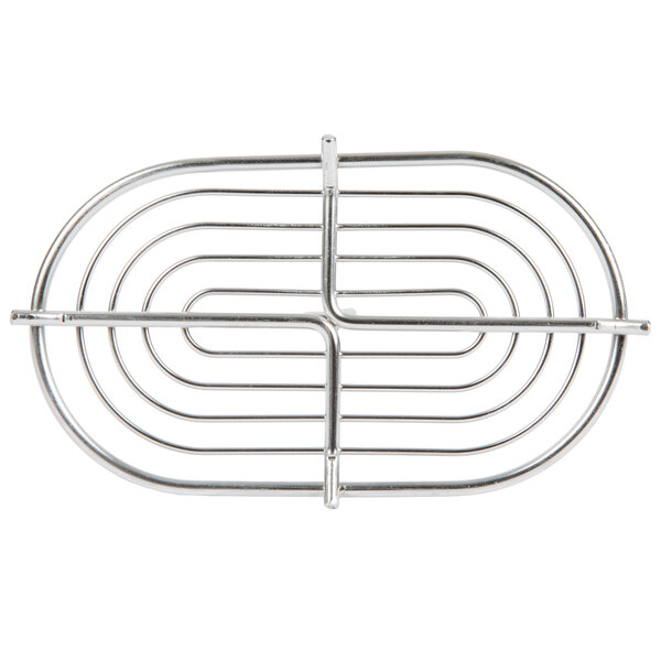 An American Metalcraft stainless steel oval wire rack with four holes.