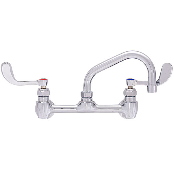 Fisher 57460 Wall Mounted Stainless Steel Faucet with 8" Centers, 8" Swing Nozzle, 2.2 GPM