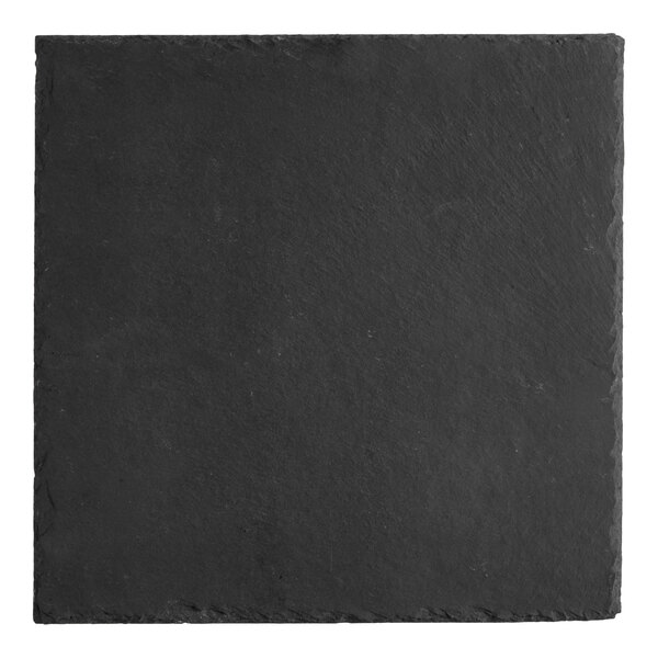 A square black slate tray.