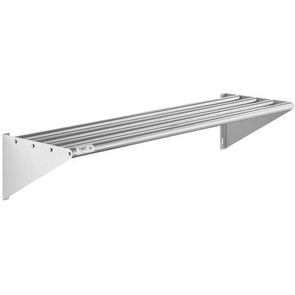 Regency 16 X 60 Stainless Steel Tubular Wall Mounted Shelf - Wall Mounted Stainless Steel Shelf