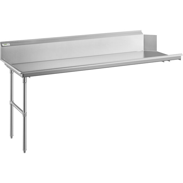 a stainless steel shelf with legs