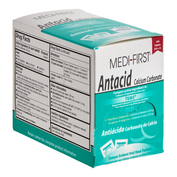 Medi-First 80233 Antacid Tablets - 100/Box