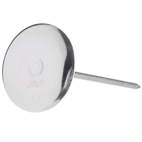 A close-up of the Ateco stainless steel flower nail.