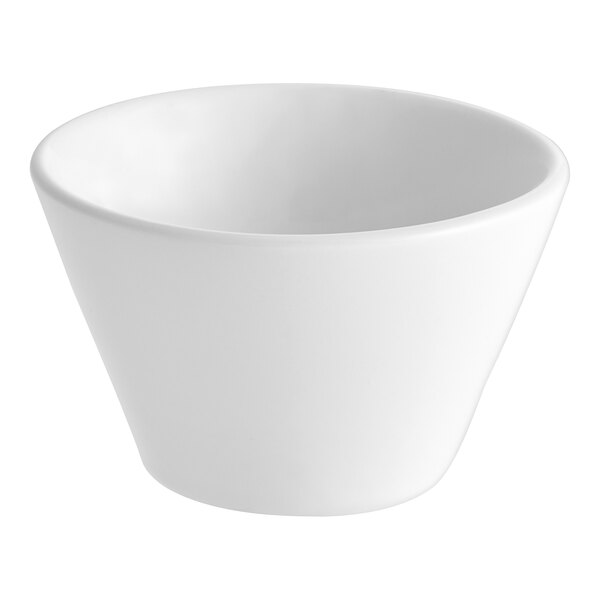 Acopa 4 oz. Square Bright White Porcelain Sauce Cup - 12/Pack