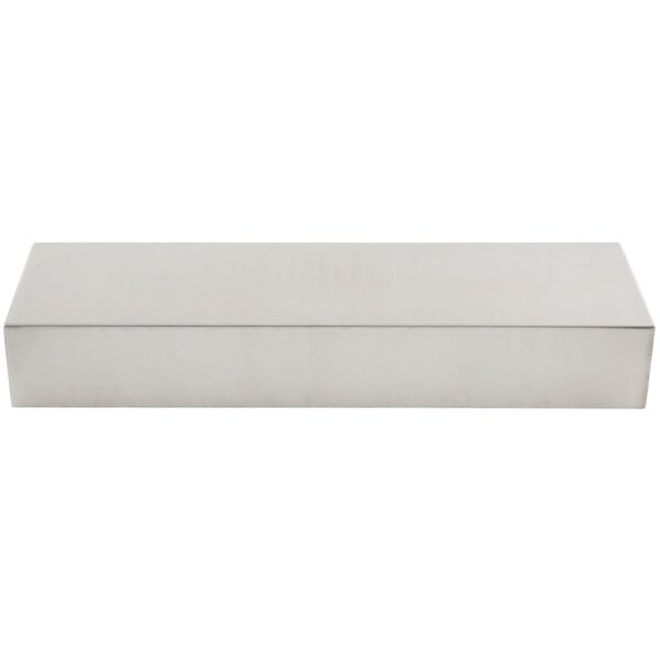 A rectangular stainless steel Tablecraft bowl.