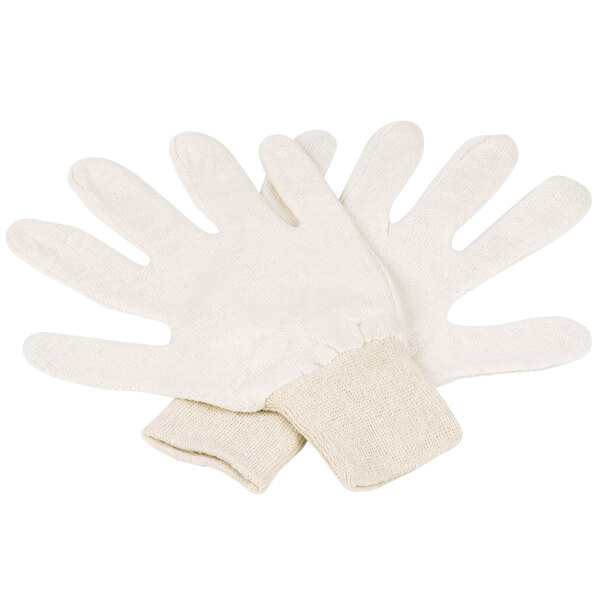 A pair of white Cordova jersey gloves.