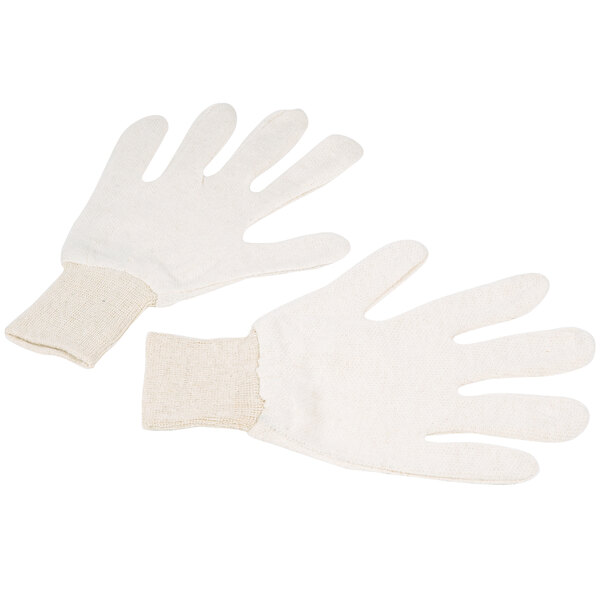 A pair of white Cordova jersey gloves.