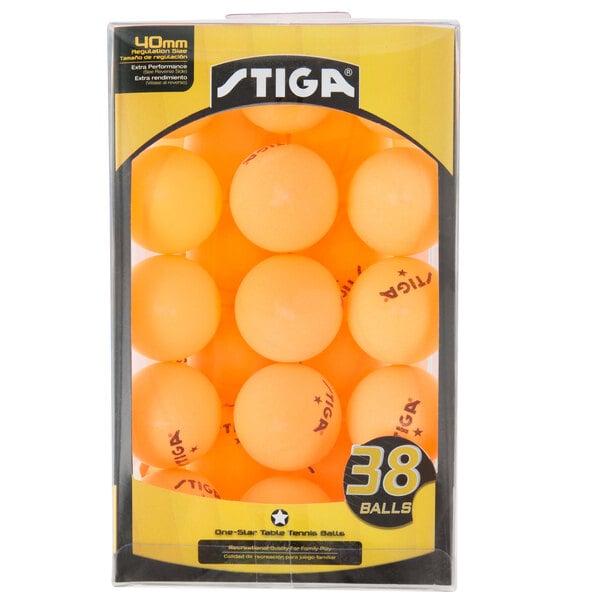 Stiga T1453 1 Star Orange Ping Pong Balls 38 Pack