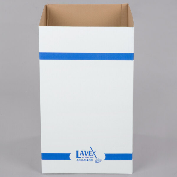 Lavex 40 Gallon White Corrugated Cardboard Trash and Recycling Container -  10/Bundle