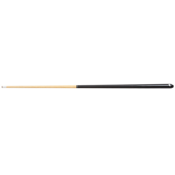 A Mizerak black and white hardwood pool cue stick.