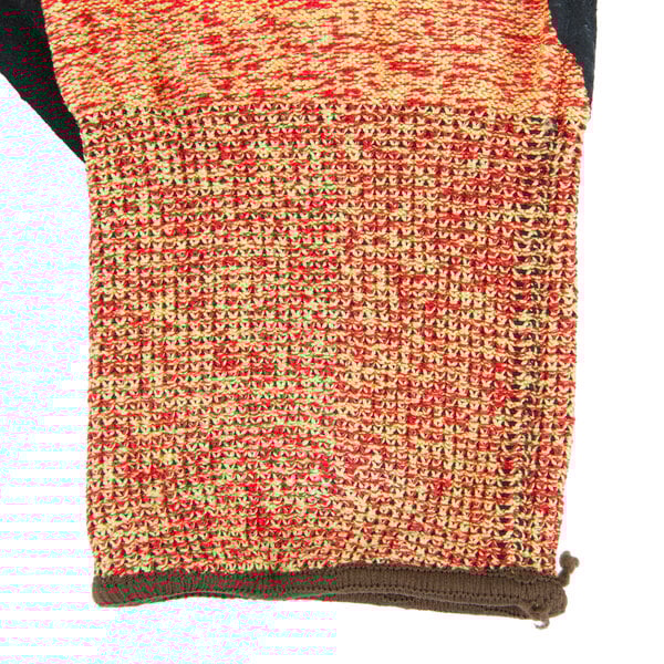 A pair of medium Cordova orange and black cut resistant gloves.