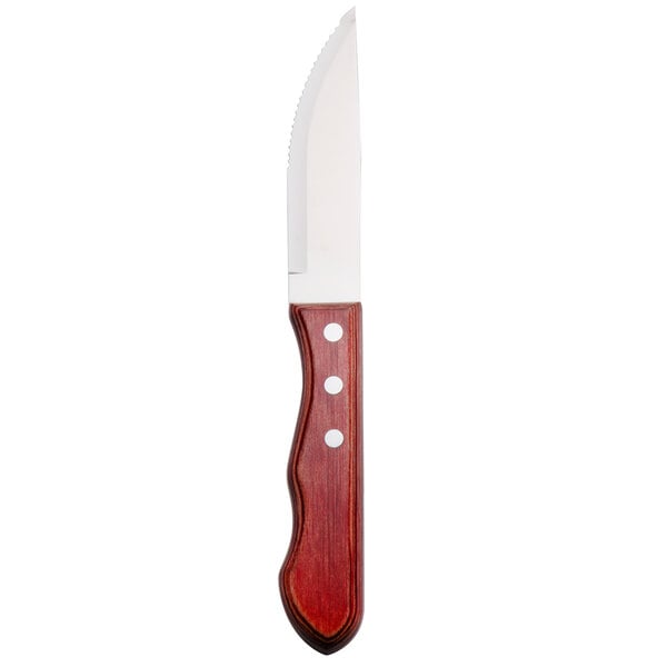A Walco steak knife with a jumbo Brazil Polywood handle.