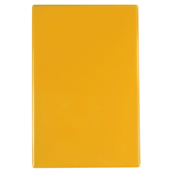 A yellow rectangular Menu Solutions Hamilton menu board with a white background.