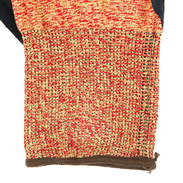 A pair of Cordova heavy duty work gloves with orange and black fabric.