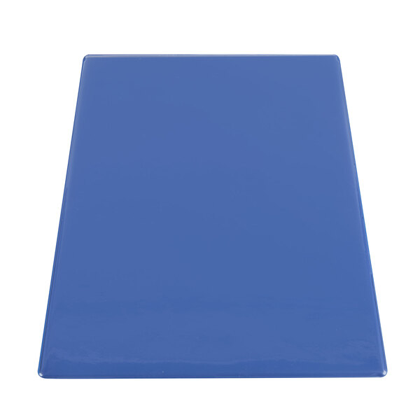A blue rectangular Menu Solutions menu board with a white background.