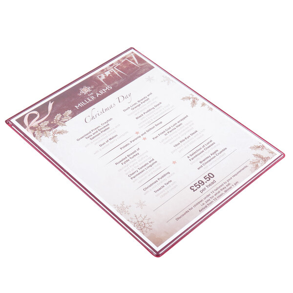 A Menu Solutions Hamilton menu board with a white background and red border.