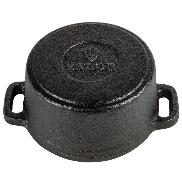 Valor 8 oz. PreSeasoned Mini Cast Iron Pot with Lid