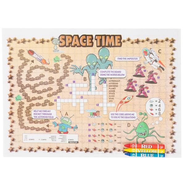 Choice Space Time Interactive Placemat with 3 Pack Kids Restaurant ... Choice Space Time Interactive Placemat with 3 Pack Kids Restaurant ...