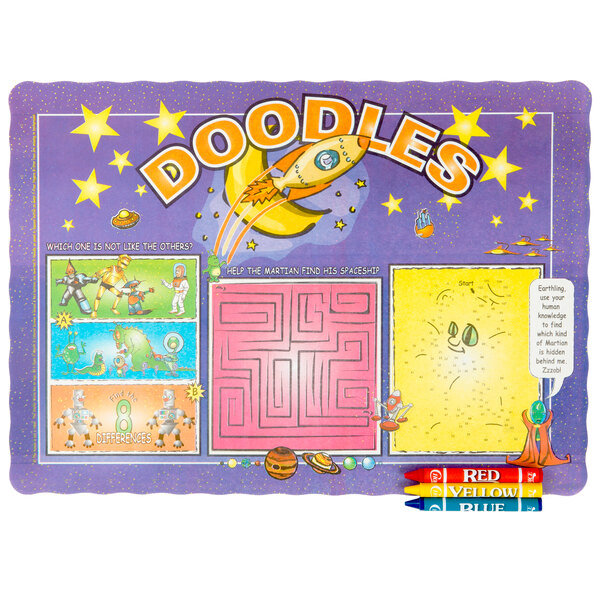 Choice Doodles Children S Interactive Placemat With 3 Pack Kids