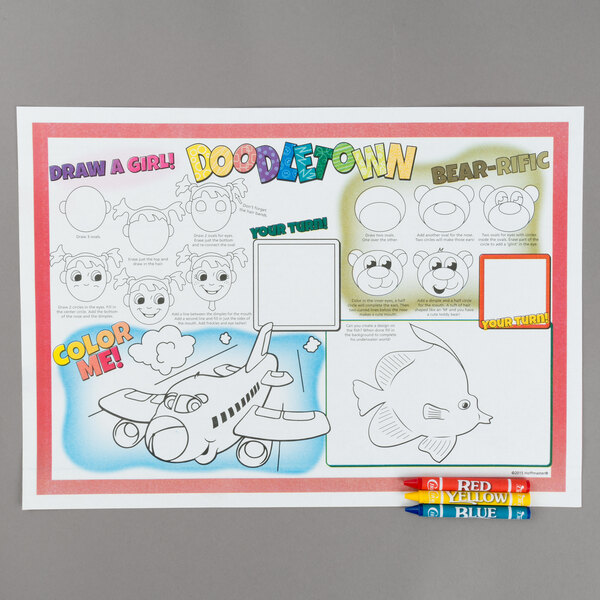 Hoffmaster Doodletown Fun Double-Sided Interactive Placemat with ... Hoffmaster Doodletown Fun Double-Sided Interactive Placemat with ...