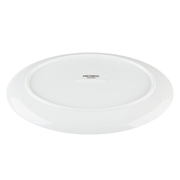 An Arcoroc Candour Azure porcelain oval platter with a circular design on it.