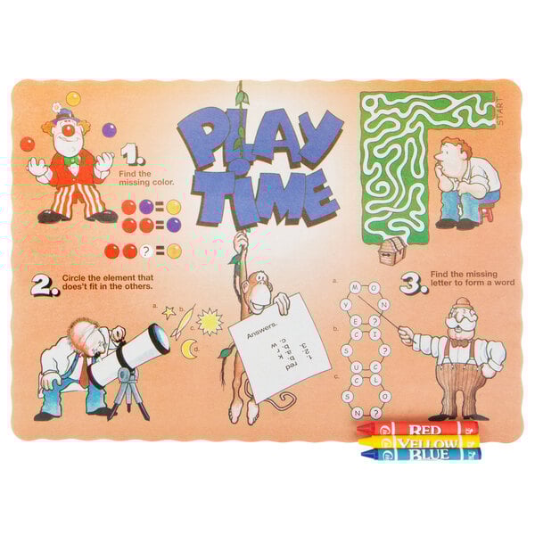 Choice Play Time Interactive Placemat with 3 Pack Kids Restaurant ... Choice Play Time Interactive Placemat with 3 Pack Kids Restaurant ...