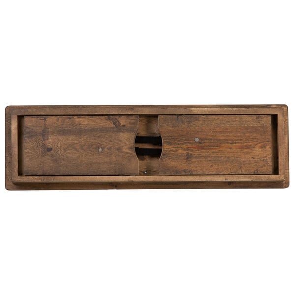 A Flash Furniture folding farm bench made of solid pine wood.