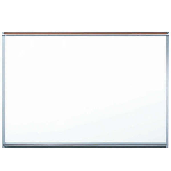 A white Aarco markerboard with a metal frame.