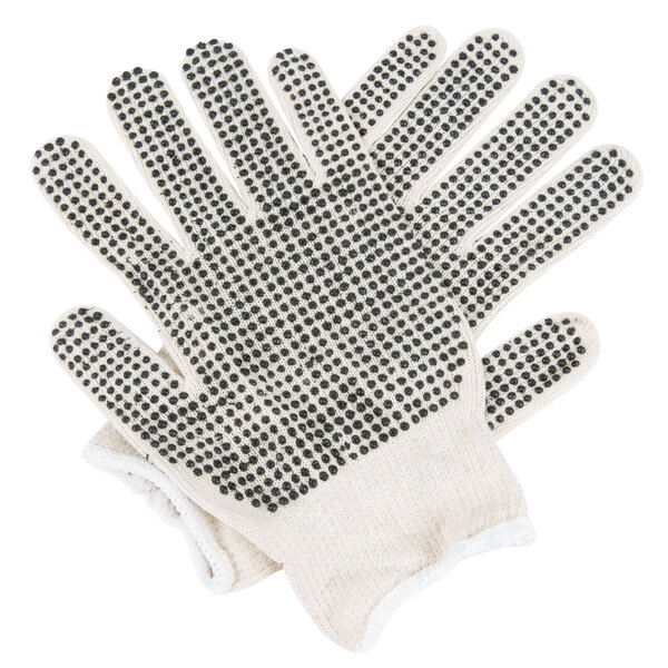 Polka 12 Pair Pack Double Side PVC Dotted Cotton Industrial & Work Gloves L 
