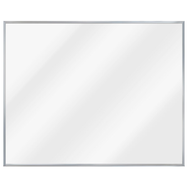 A white rectangular Aarco markerboard with a silver frame.