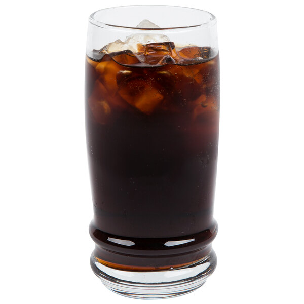 A Libbey Cascade cooler glass filled with soda and ice.