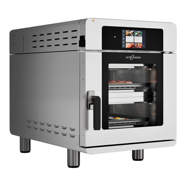 A stainless steel Alto-Shaam Vector H Series multi-cook oven with a digital control panel and two visible cooking chambers.
