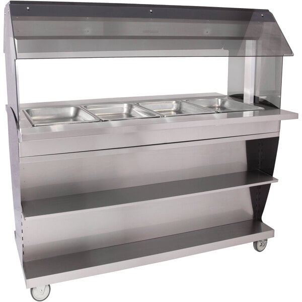 An Alto-Shaam electric hot food cart with four trays.