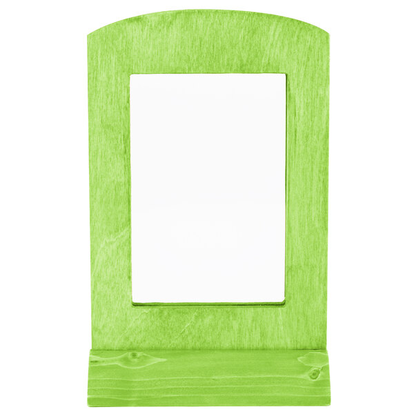 A white rectangular frame with a green border.