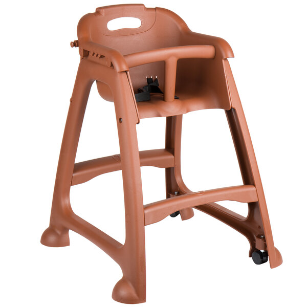 Restaurant High Chairs And Booster Seats Lancaster Table Seating Lancaster Table Seating Assembled Brown Stackable Plastic Restaurant High Chair With Tray And Wheels