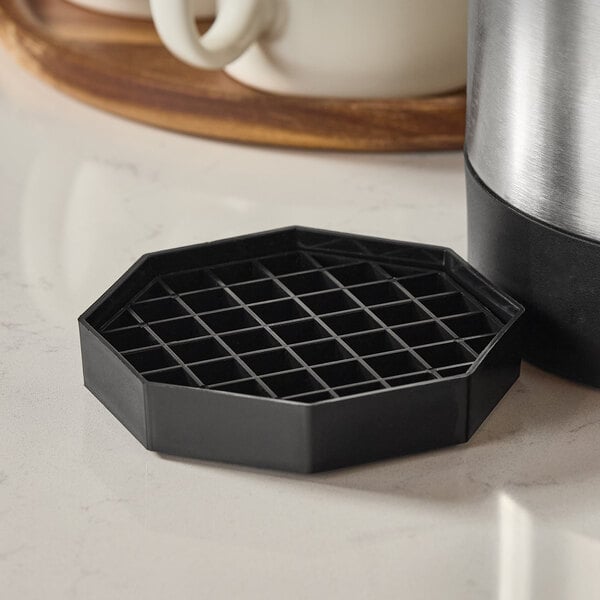 Choice 4" Black Octagonal Drip Tray with Removable Grate