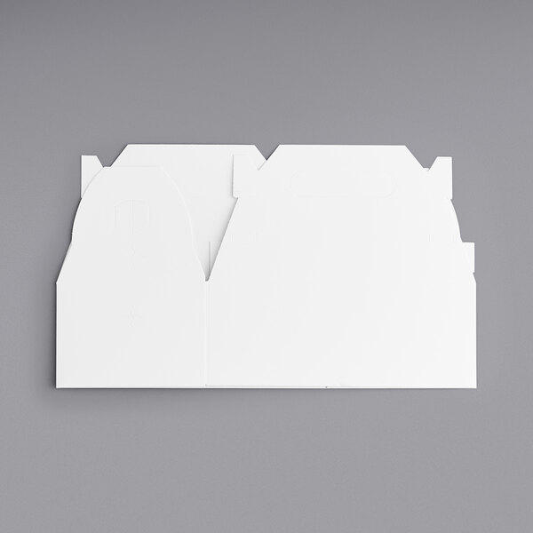 A white barn take out dinner box with a handle.