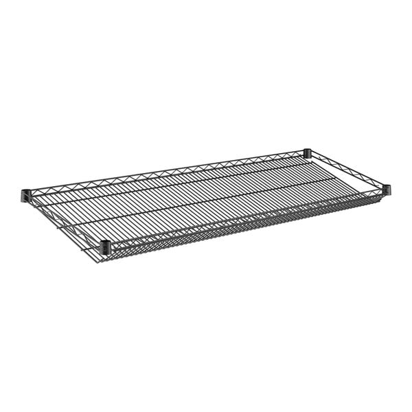 A black wire slanted shelf from Regency.